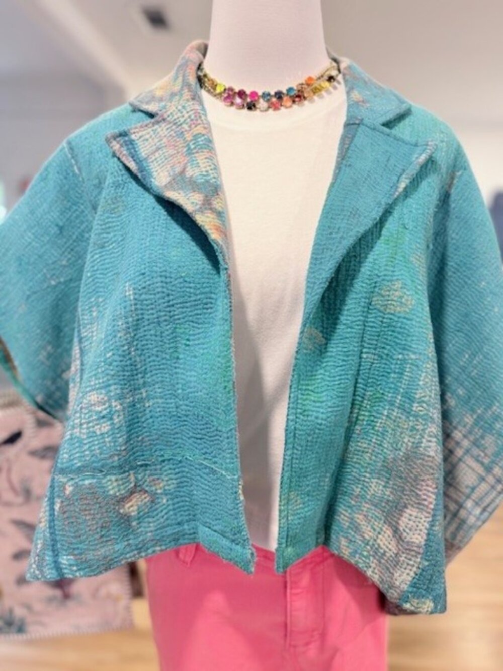NWT ONE OF A KIND PONCHO - TEAL